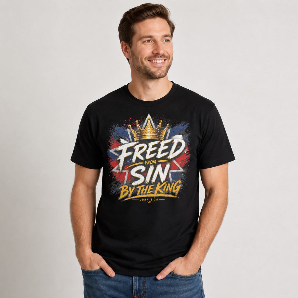 Freed From Sin By The King Script Tee