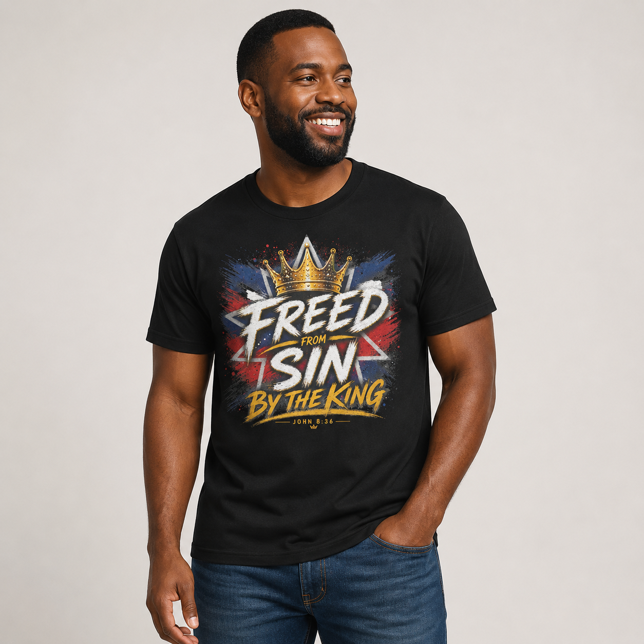 Freed From Sin By The King Script Tee