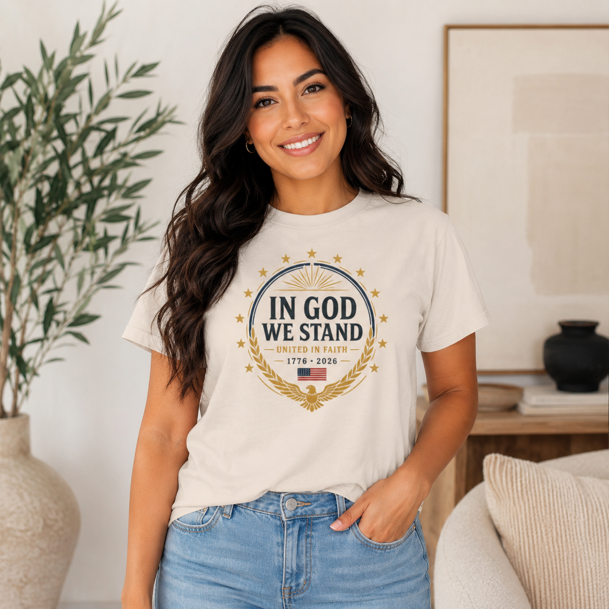 In God We Stand Semiquincentennial Seal Tee